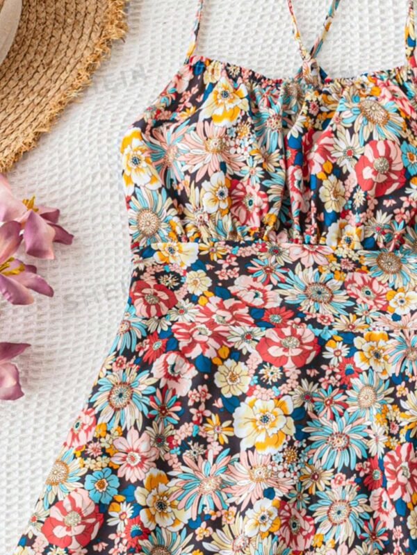 Vestido muy colorido de estilo retro con diseño floral - Imagen 2