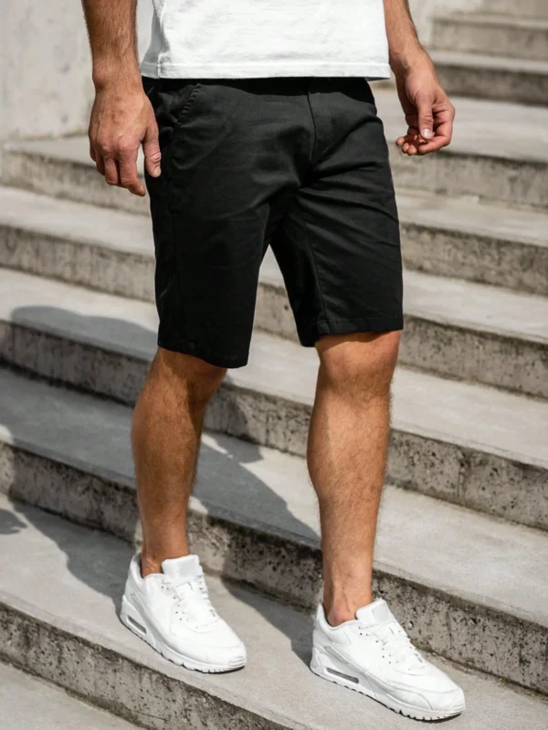 Shorts casuales holgados de unicolor para hombres con estilo - Imagen 2