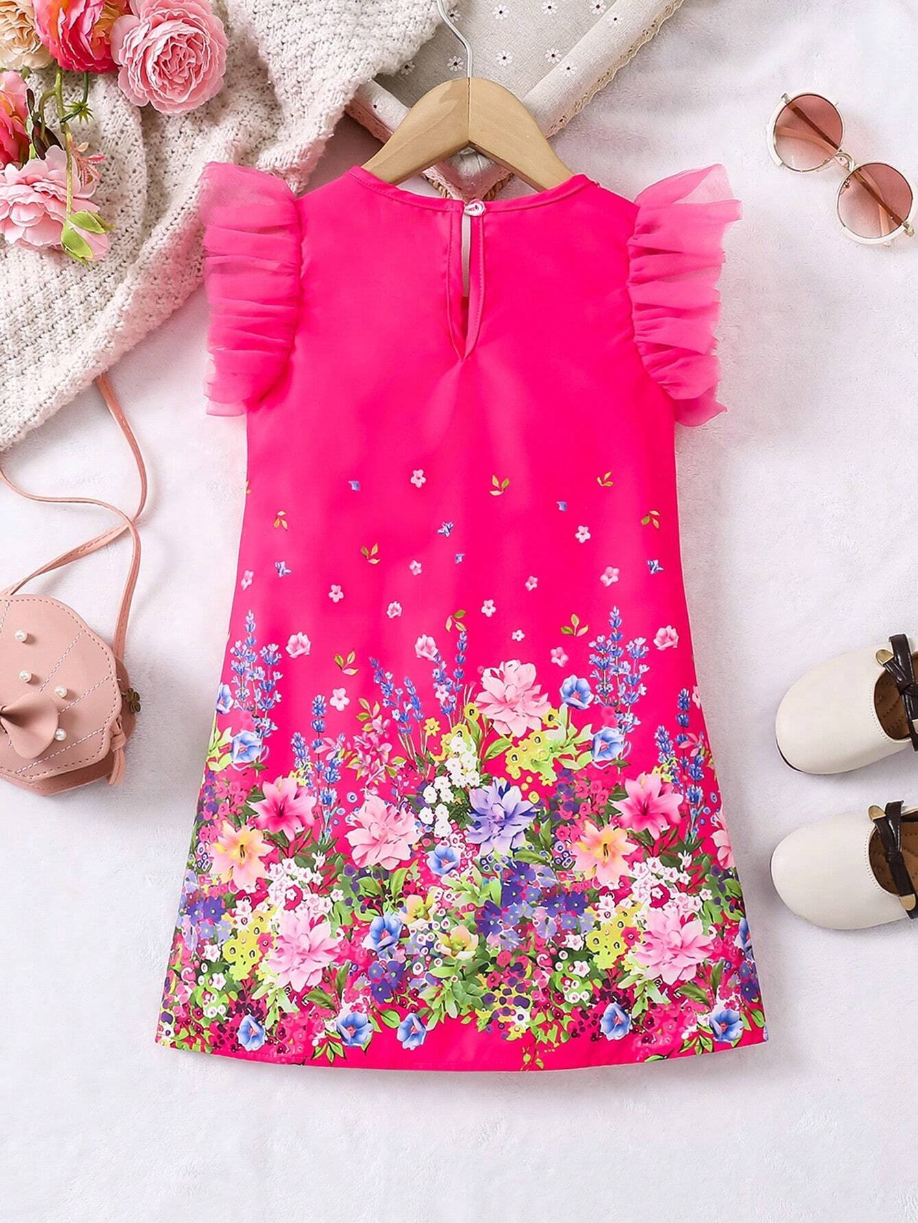 Vestido elegante de princesa floral hermoso para niña - Imagen 3