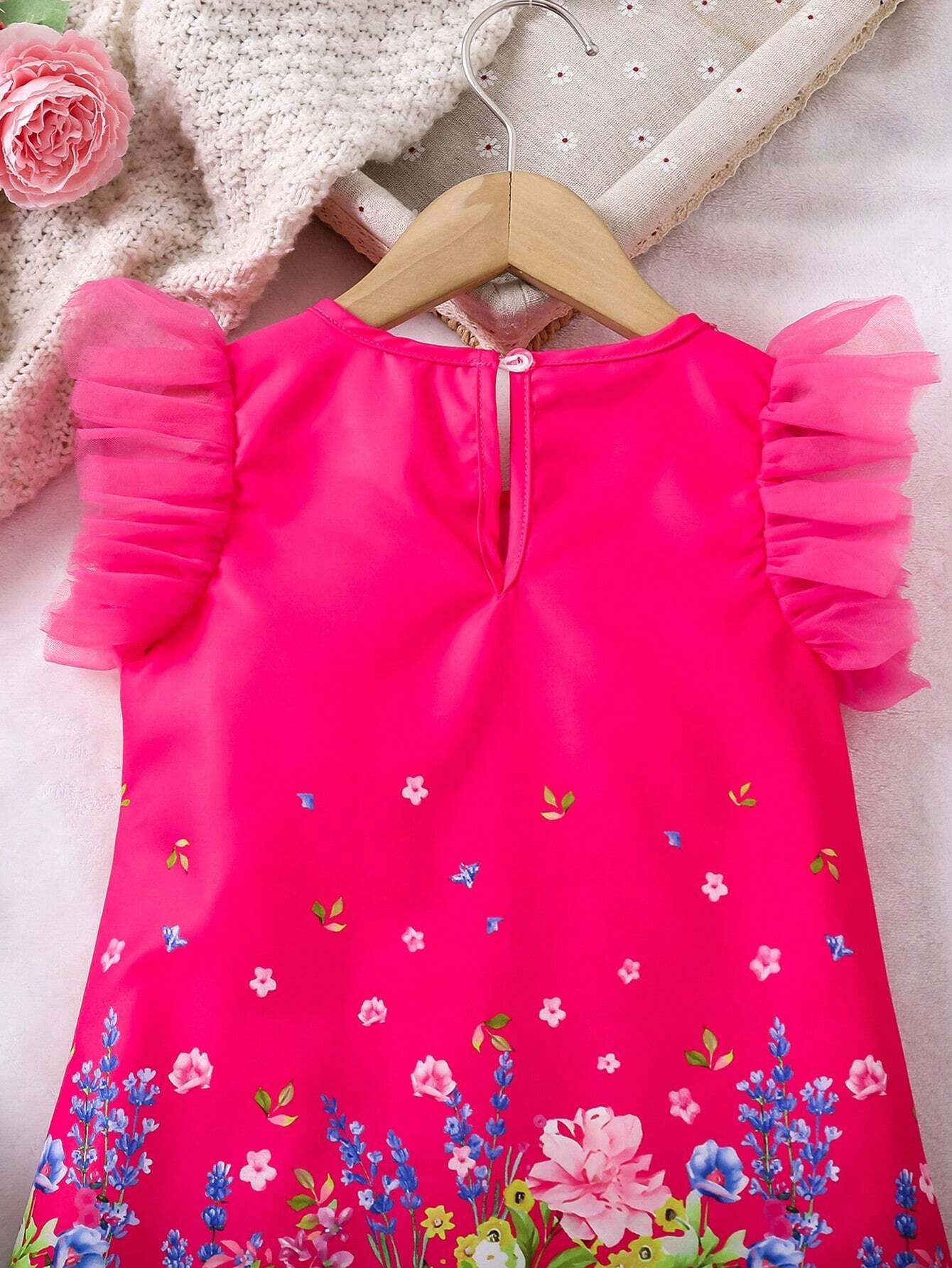 Vestido elegante de princesa floral hermoso para niña - Imagen 2