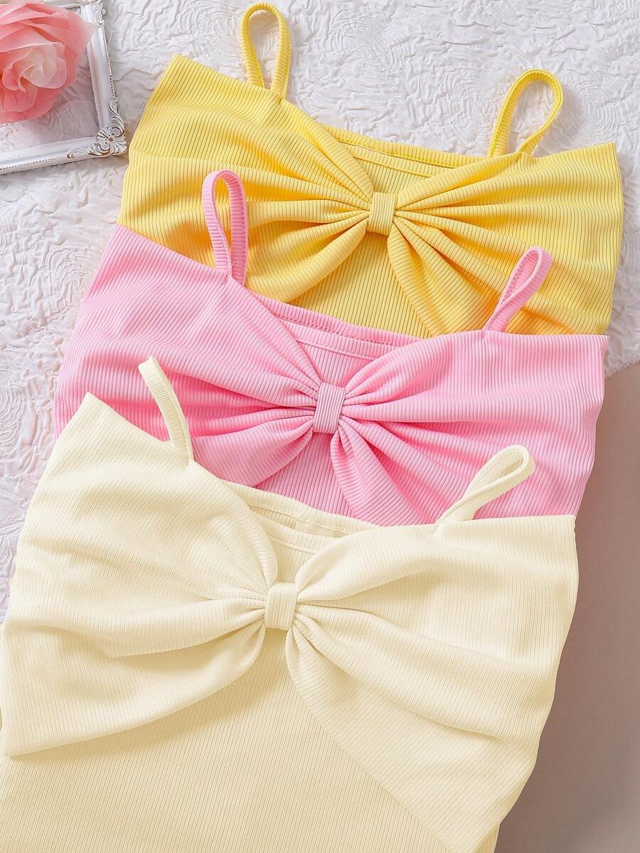 Blusa de unicolor para niña con lazo - Imagen 3