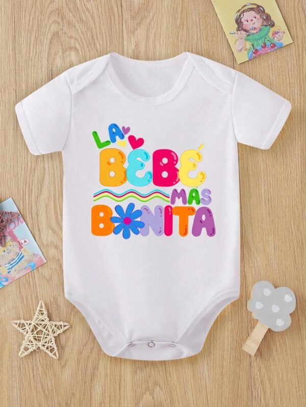 Mono de manga corta para bebé niña con estampado lindo