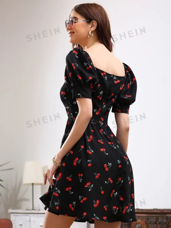 Vestido Drapeado Frutas y verduras Casual - Imagen 2