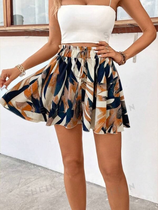 Shorts con estampado con nudo delantero