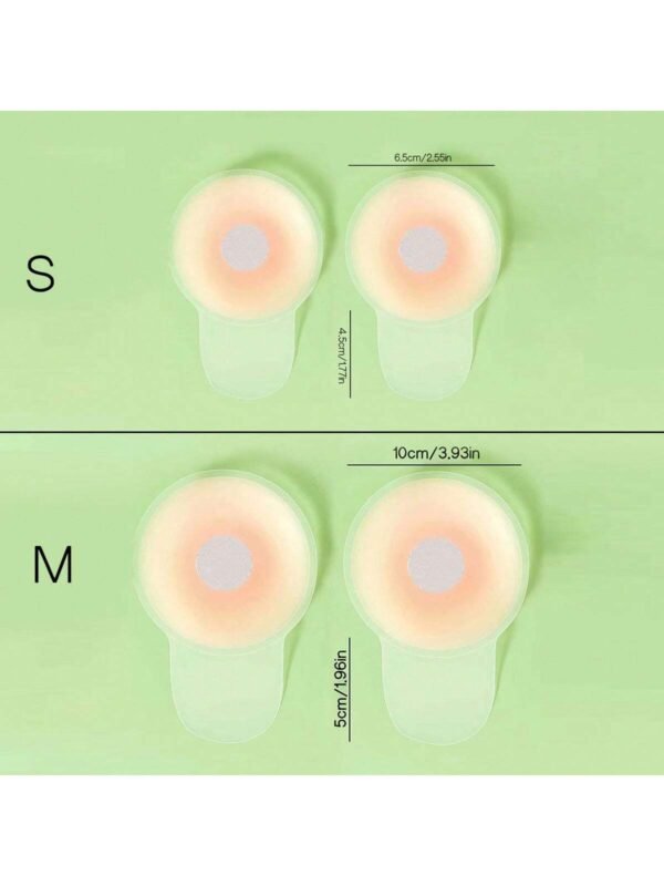 2 Unids/set De Cubiertas De Pezón Redondas Invisibles De Silicona - Imagen 2