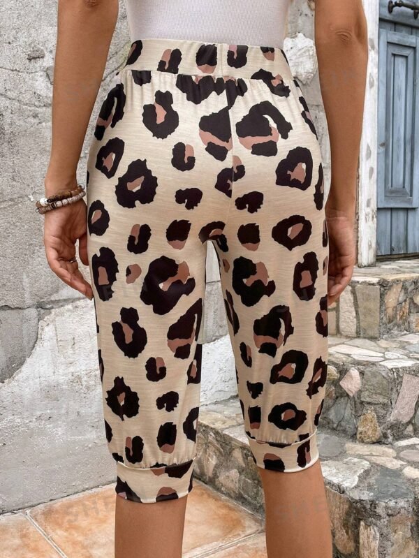 Pantalones cortos casuales de estampado de leopardo para mujer - Imagen 2