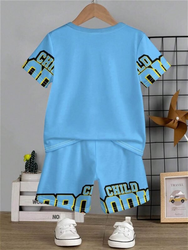 Camiseta con patrón de dibujos animados simple y pantalones - Imagen 2