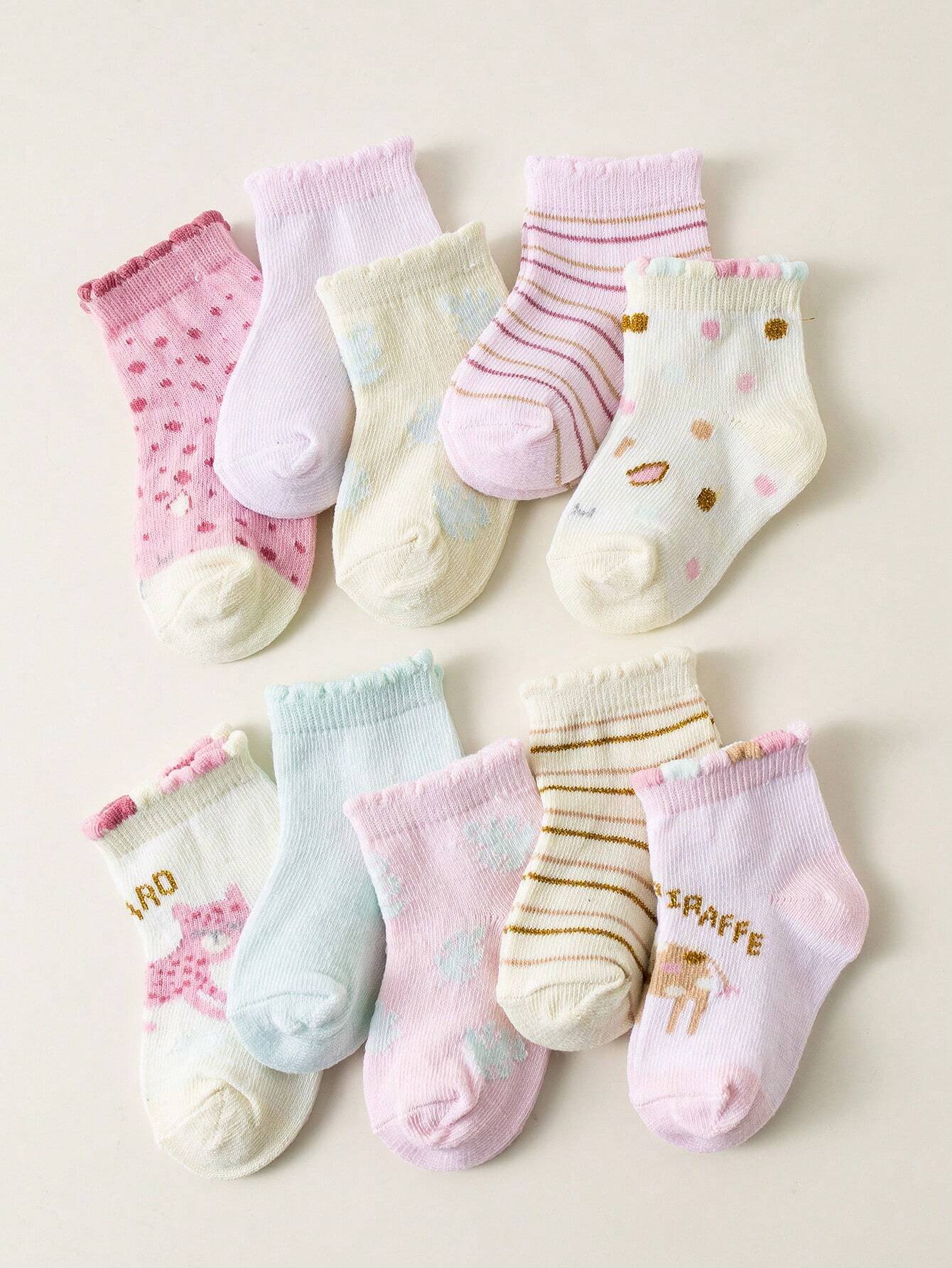 10 pares de calcetines absorbentes y transpirables para bebé - Imagen 3