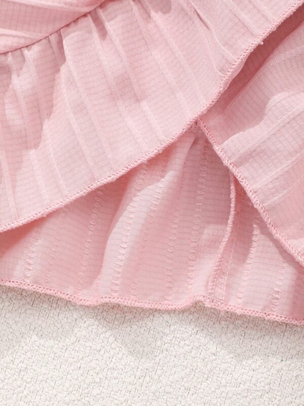 Vestido de tirantes con ribete de volantes y flores estéreo para chica adolescente - Imagen 2