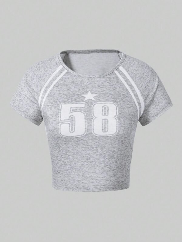 Camiseta casual de verano con cuello redondo y manga corta