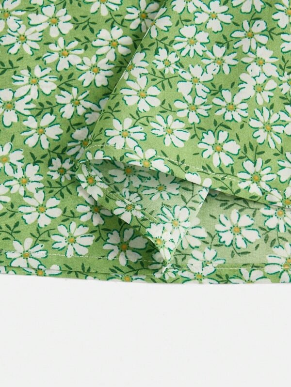 Vestido informal de flores sin tirantes para adolescente con tejido - Imagen 2