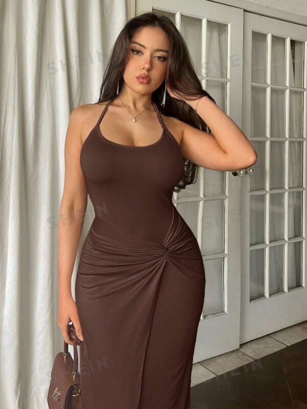 Vestido de verano largo sin mangas de diseño retorcido - Imagen 2