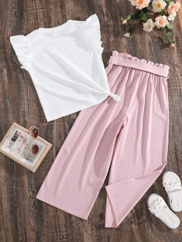 Top Con Estampado De Corazón Y Pantalones Con Cinturón - Imagen 3