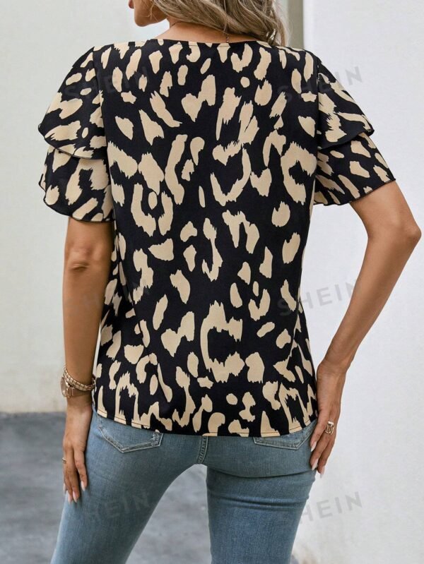Blusa con estampado de manga mariposa - Imagen 3