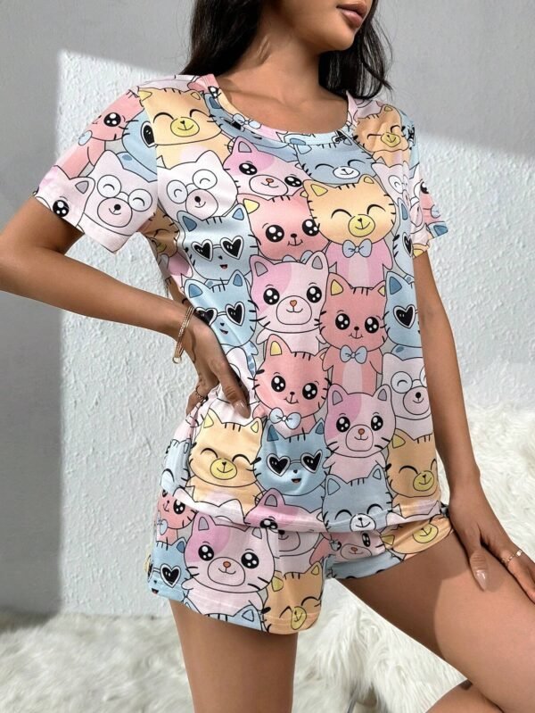 Conjunto de pijama con gráfico de dibujos animados - Imagen 2