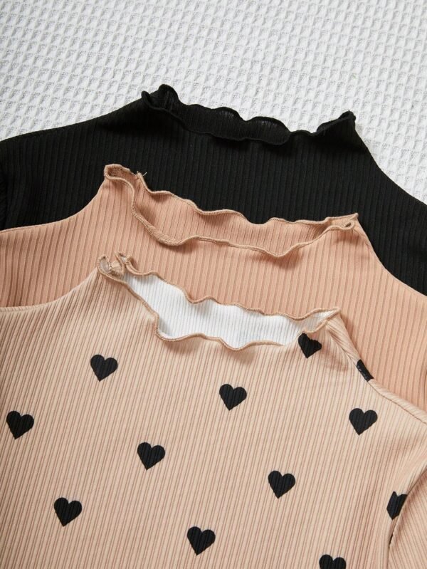 Camisetas De Manga Larga Con Cuello Alto Y Detalle De Borde - Imagen 3