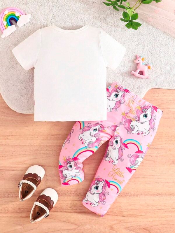 Conjunto de camiseta de manga corta con estampado y pantalón - Imagen 2