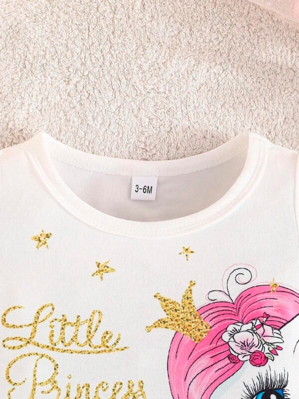 Conjunto de camiseta de manga corta con estampado y pantalón - Imagen 3