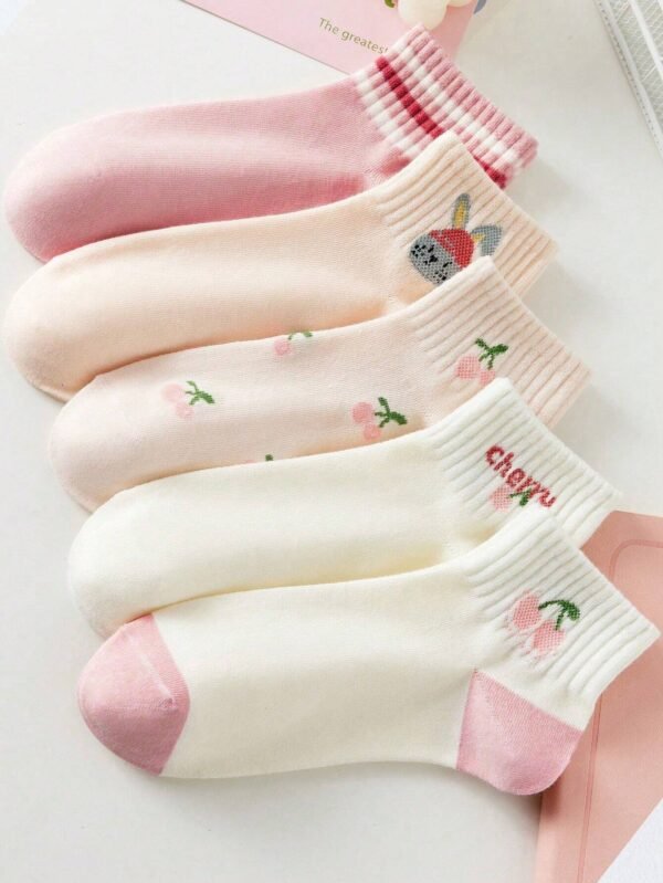 5 pares de calcetines de mujer multicolor y estampados - Imagen 2