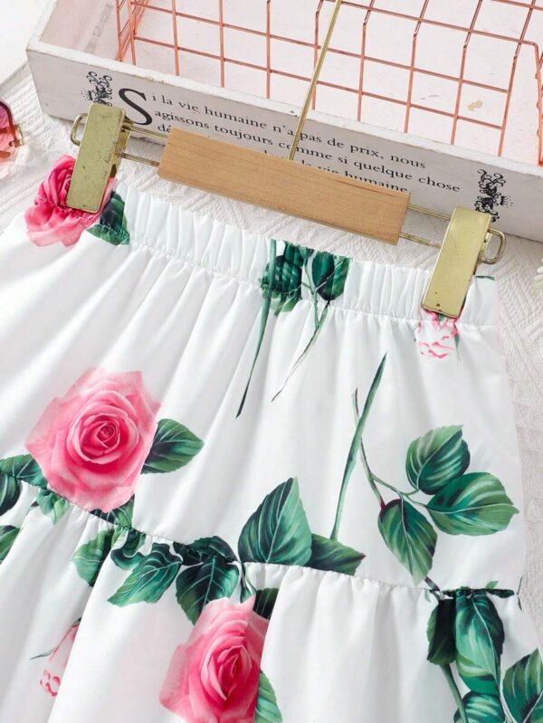 Falda impresa con mariposas informal para niñas - Imagen 2