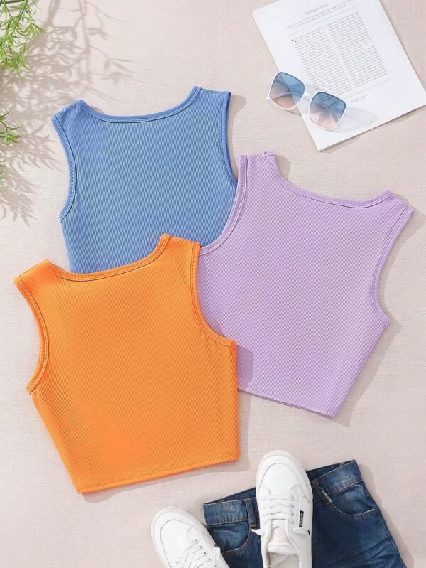 Tops de tirantes para adolescentes en unicolor - Imagen 3
