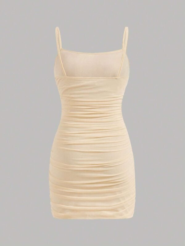 Vestido casual de malla tejida y plisado para niña adolescente - Imagen 3