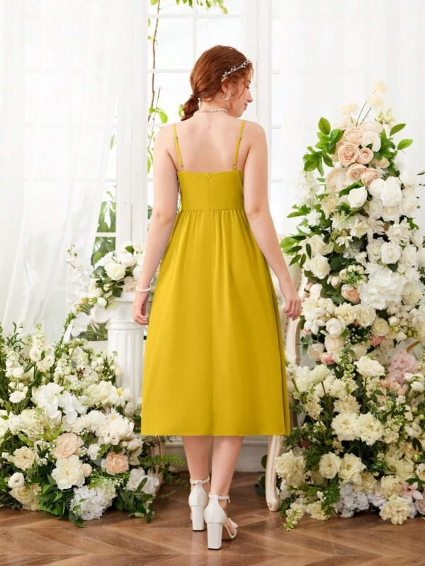 Vestido plisado de longitud media para chicas - Imagen 3