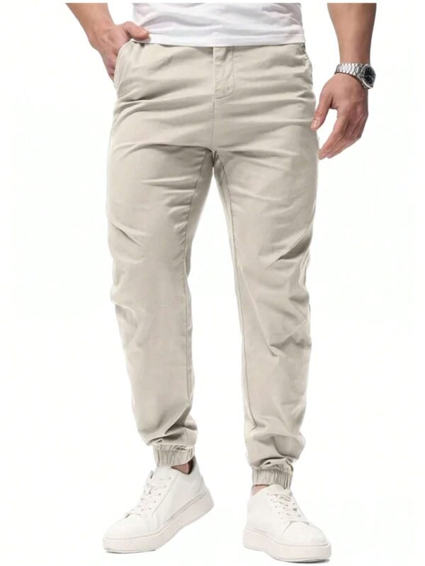 Pantalones Jogger Con Cintura Elástica Y Bolsillos Inclinados