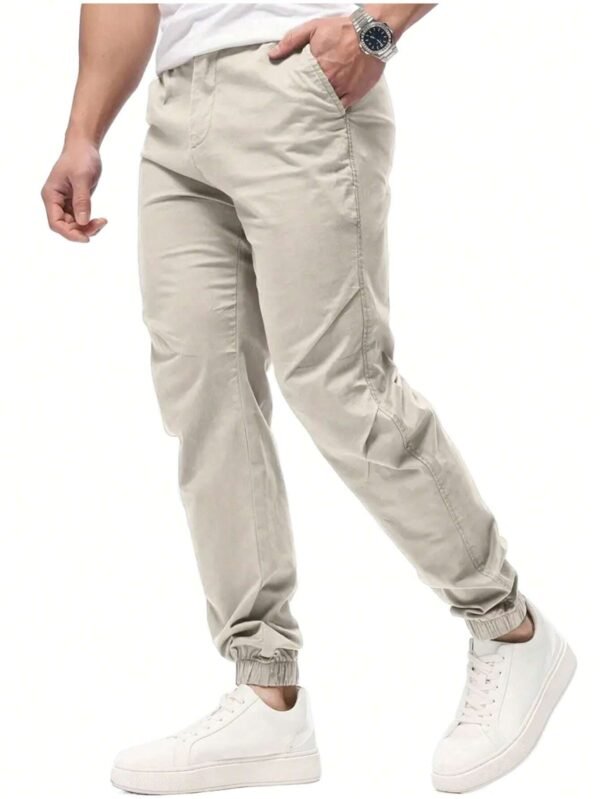Pantalones Jogger Con Cintura Elástica Y Bolsillos Inclinados - Imagen 3