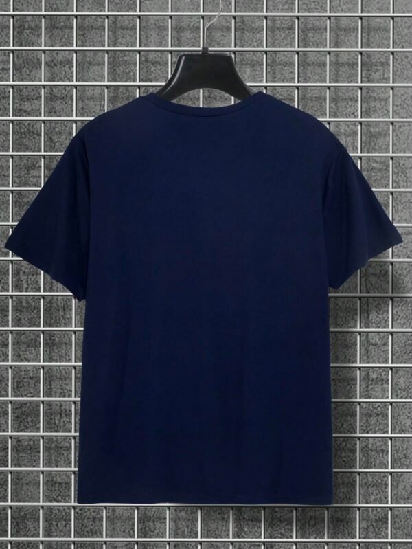 Playera de manga corta de cuello redondo con diseño de bolsillo - Imagen 3