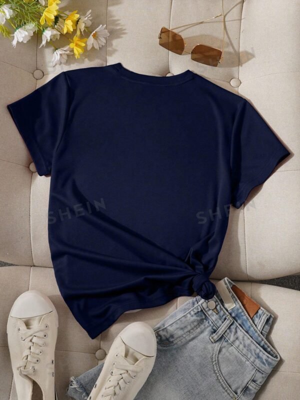 Camiseta gráfica casual con cuello redondo y manga corta - Imagen 3