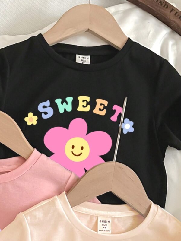 Camisetas con estampado de dibujos animados para niña - Imagen 2