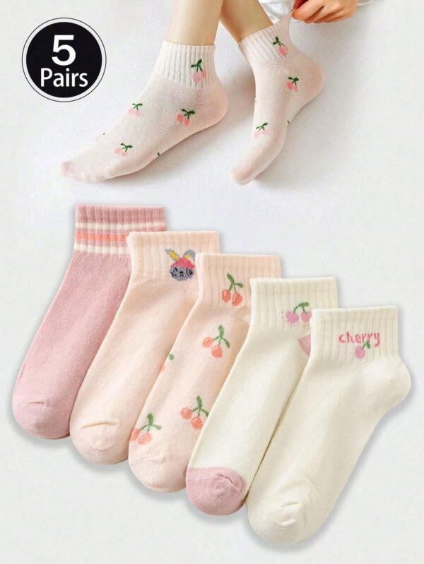 5 pares de calcetines de mujer multicolor y estampados