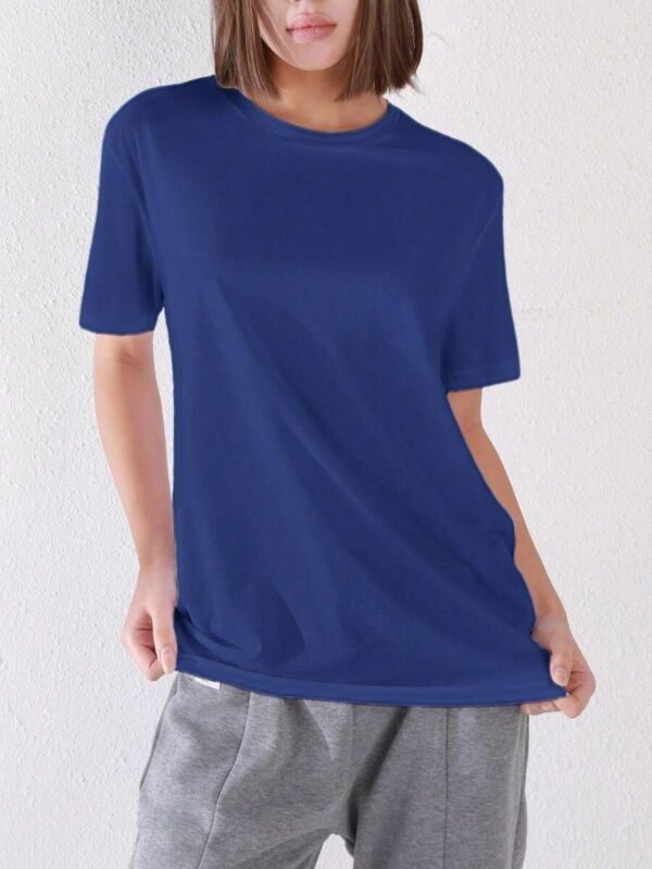 Camiseta deportiva básica para mujer de unicolor blanco, ultraligera - Imagen 3