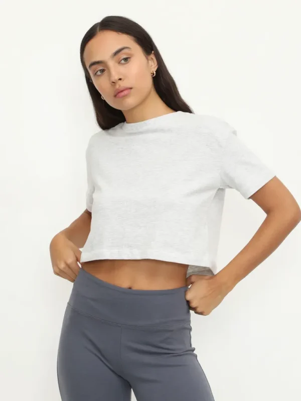 Playera Crop Jaspe