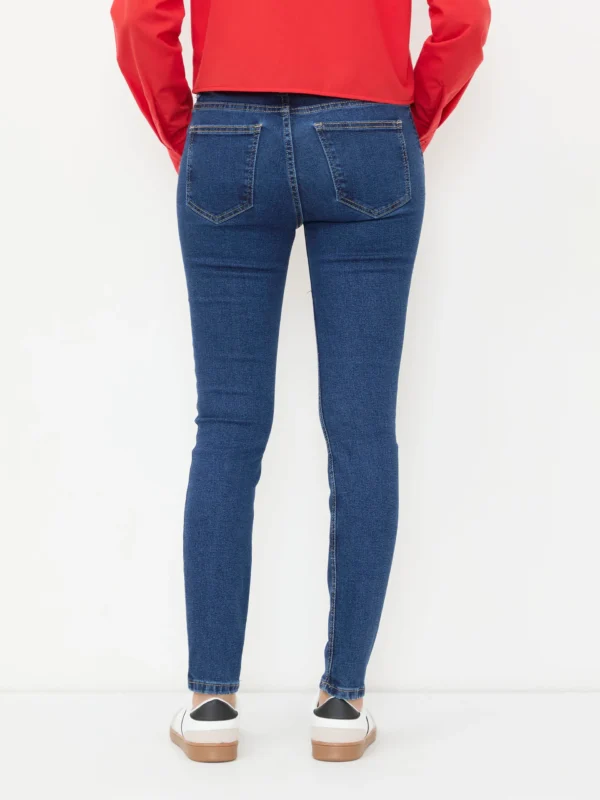 Jeans Skinny Tiro Regular Azul Oscuro - Imagen 2