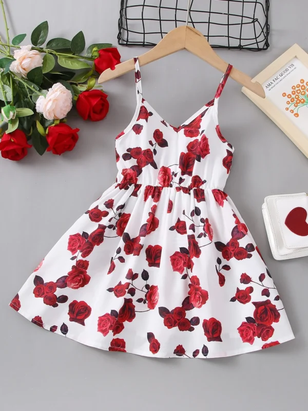 Vestido De Tirantes Con Estampado Floral Para Niñas