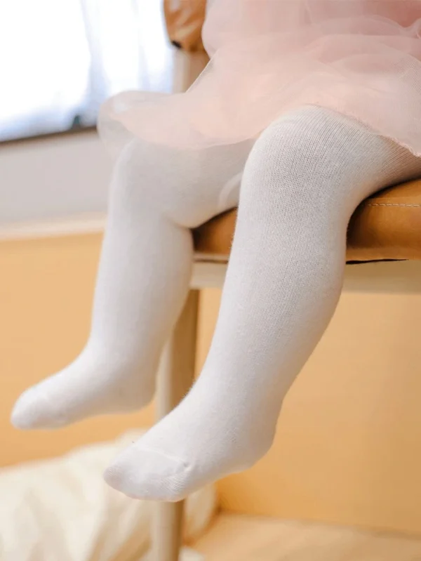Mallas elásticas de unicolor para bebé y niña pequeña
