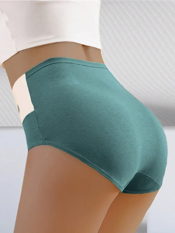 4 piezas de panties triangulares de cintura alta de mujer con entrepierna antibacteriana de grafeno - Imagen 2