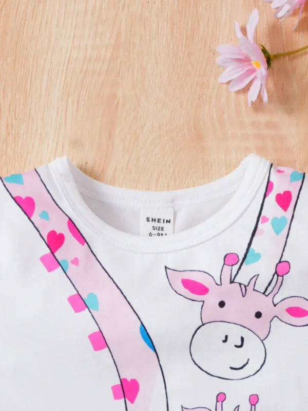 Camiseta Bebé Niña Manga Corta Estampado Jirafa - Imagen 3