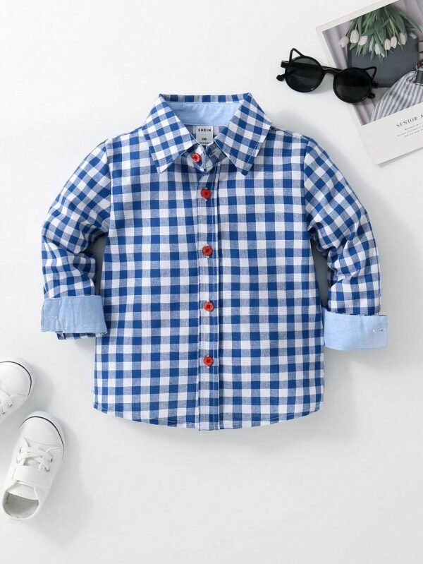Camisa De Cuadros Con Botones Para Niño