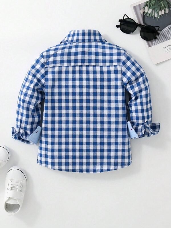 Camisa De Cuadros Con Botones Para Niño - Imagen 3