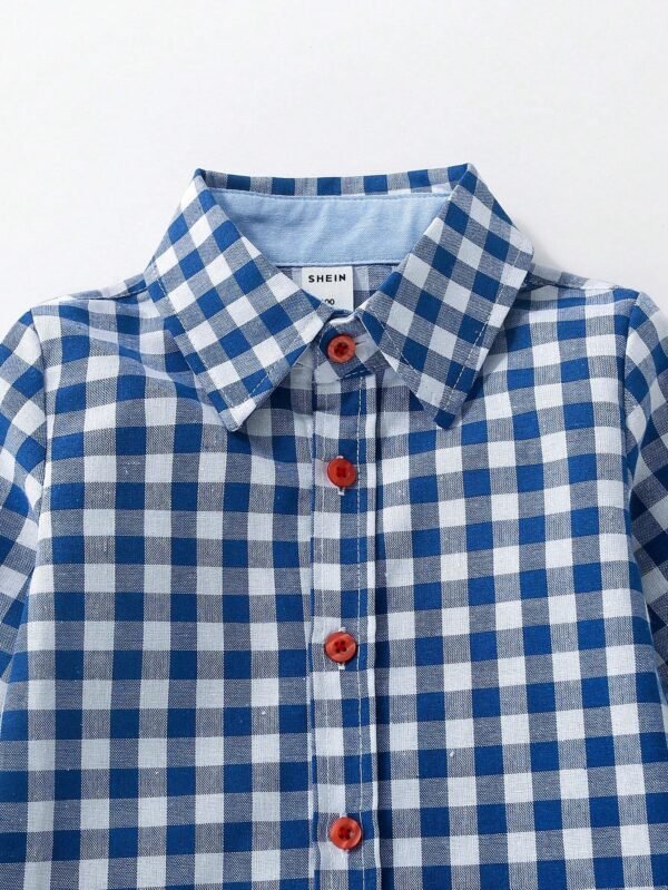Camisa De Cuadros Con Botones Para Niño - Imagen 2