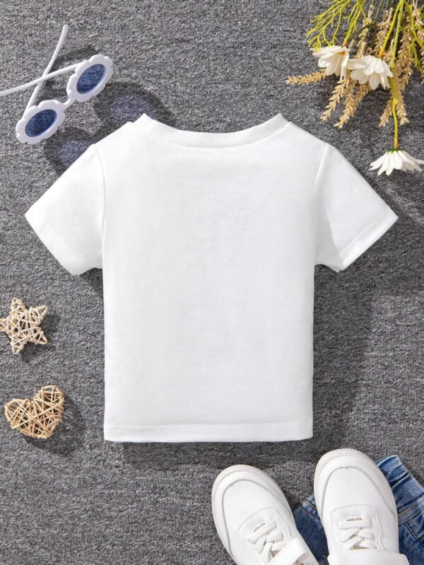 Camiseta casual de verano con estampado de letra para niña bebé - Imagen 3