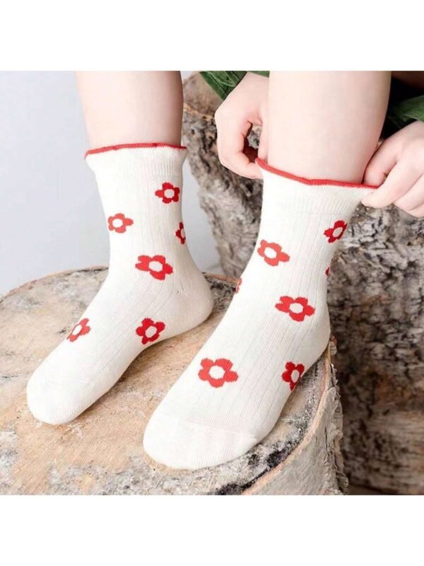 5 pares de calcetines de media caña con encaje para niñas - Imagen 2