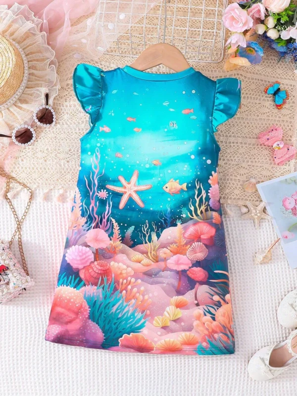 Vestido De Verano Con Dobladillo De Volantes De Sirena Lindo - Imagen 2