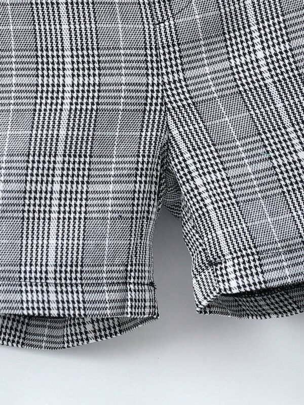 Pantalones cortos de cuadros para niño con bolsillos inclinados - Imagen 3