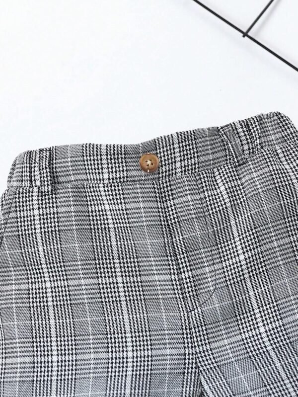 Pantalones cortos de cuadros para niño con bolsillos inclinados - Imagen 2
