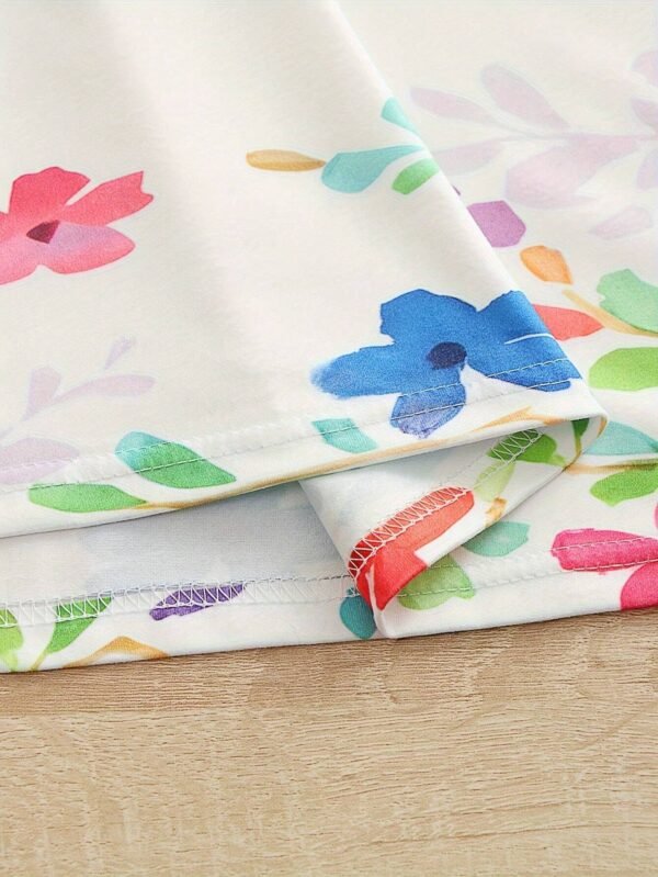 Vestido de tirantes cruzados con gráficos de mariposas para niña - Imagen 2