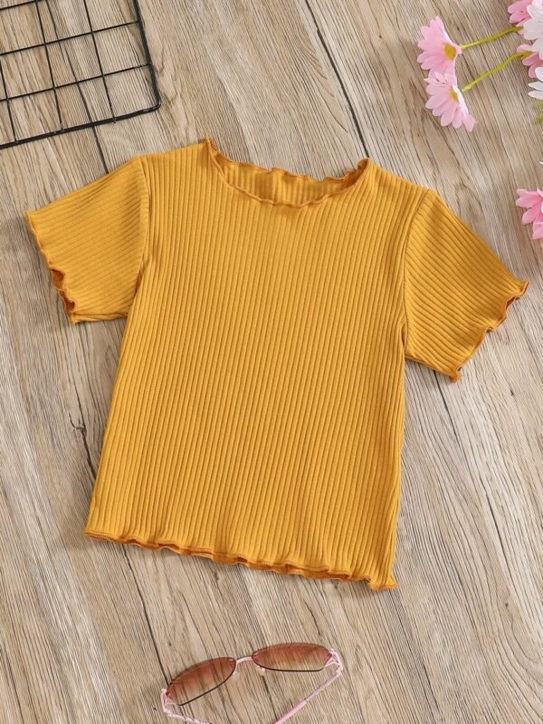 Camiseta para niña joven de unicolor con diseño simple